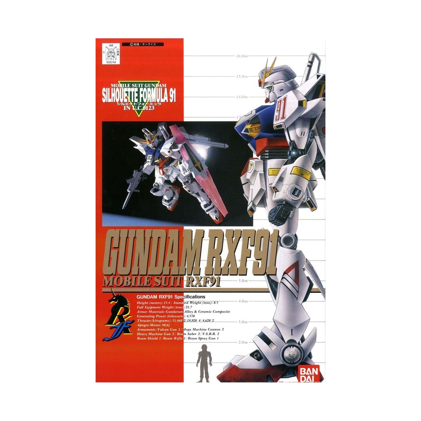 Bandai 1 100 Mobile Suit Gundam Silhouette Formula 91 Gundam Rxf91 Model Kit Figure Gunpla