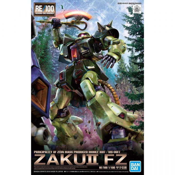 BANDAI RE/100 1/100 MOBILE SUIT GUNDAM 0080 - ZAKU II FZ Model Kit Figure(Gunpla)