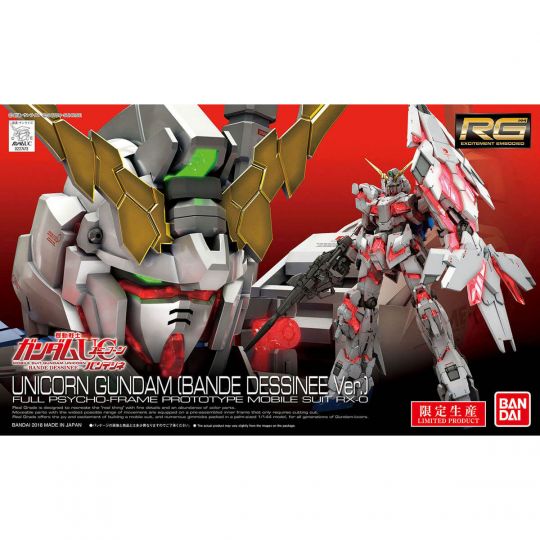 BANDAI MOBILE SUIT GUNDAM UC - Real Grade RG UNICORN GUNDAM (Bande dessinée Ver) Model Kit Figure (Gunpla)