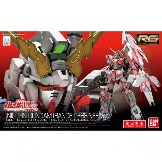 BANDAI MOBILE SUIT GUNDAM UC - Real Grade RG UNICORN GUNDAM (Bande Dessinée Ver) Model Kit Figure (Gunpla)