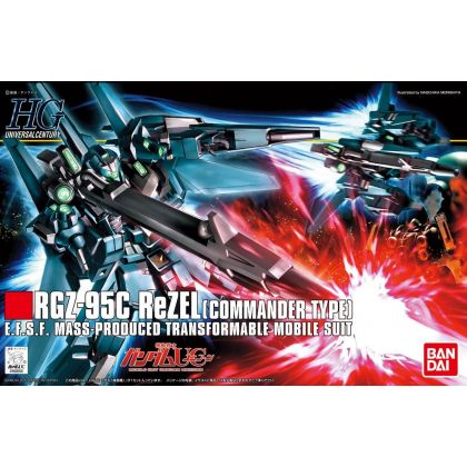 BANDAI Mobile Suit Gundam UC - HGUC High Grade ReZEL (COMMANDER TYPE) Model Kit Figure (Gunpla)