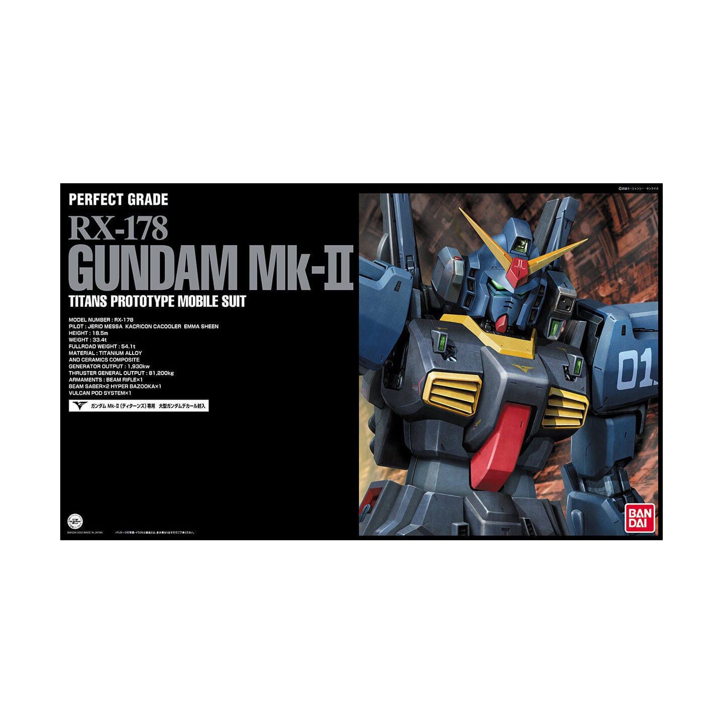 Mobile Suit Zeta Gundam Z Gundam Perfect Grade 1:60 Scale Model Kit