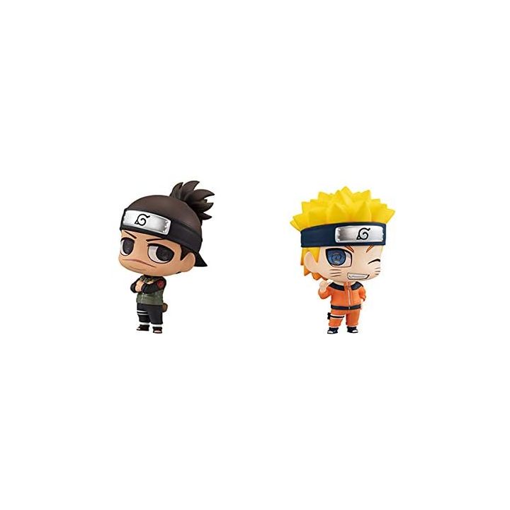 BANDAI -NARUTO Shippuden- Chimimega Buddy Series Umino Iruka & Uzumaki Naruto Figure