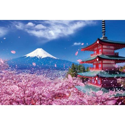 BEVERLY - Sanctuaire Asama, Mont Fuji & Fleurs de Cerisiers - Jigsaw Puzzle 1000 micropièces M81-588