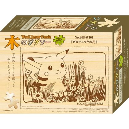 ENSKY - POKEMON Pikachu & Flowers - 208 Piece Wood Jigsaw Puzzle 208-W101