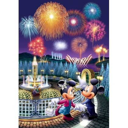 TENYO - DISNEY Mickey & Minnie: Love Fireworks - 300 Piece Jigsaw Puzzle D300-221