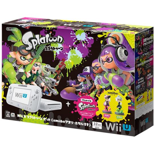 Nintendo Wii U - Console Wii U Splatoon Set with amiibo Splatoon Series Figure (Aori / Hotaru) (32GB White)