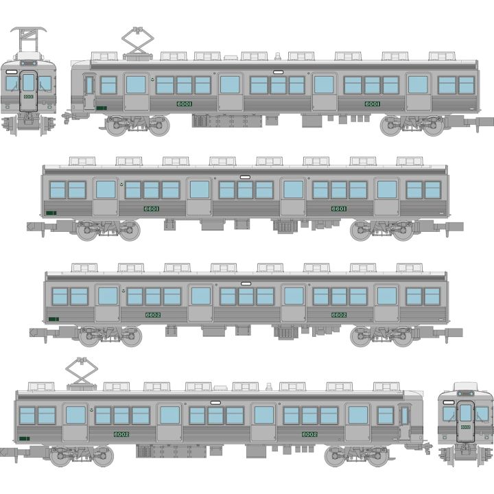 TomyTec Railway Collection Nankai Electric Railway 6000 Series Nostalgic Stainless Unpainted 4 Car Set