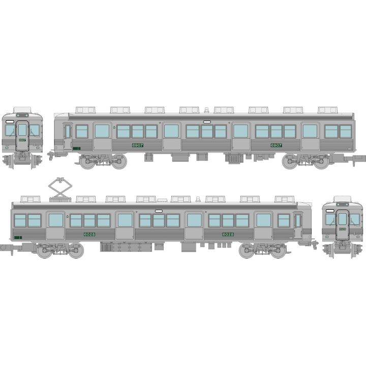 TomyTec Railway Collection Nankai Electric Railway 6000 Series Nostalgic Stainless Unpainted 2 Car Set