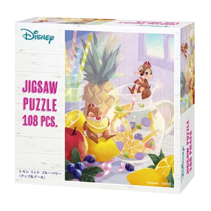 TENYO  Disney 108-Piece Jigsaw Puzzle – Lemon Mint Blueberry (Chip & Dale) (18.2 × 25.7 cm)