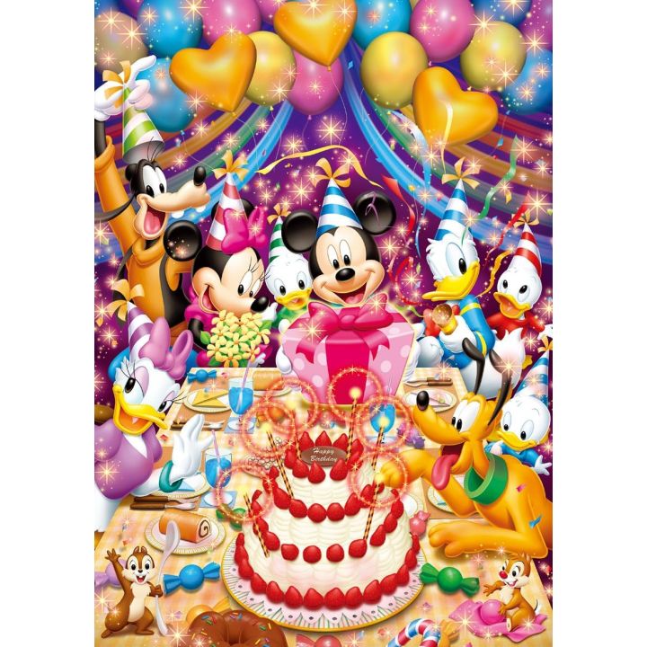 TENYO Disney – Happy Birthday! 108-Piece Hologram Jigsaw Puzzle (Japanese Edition)