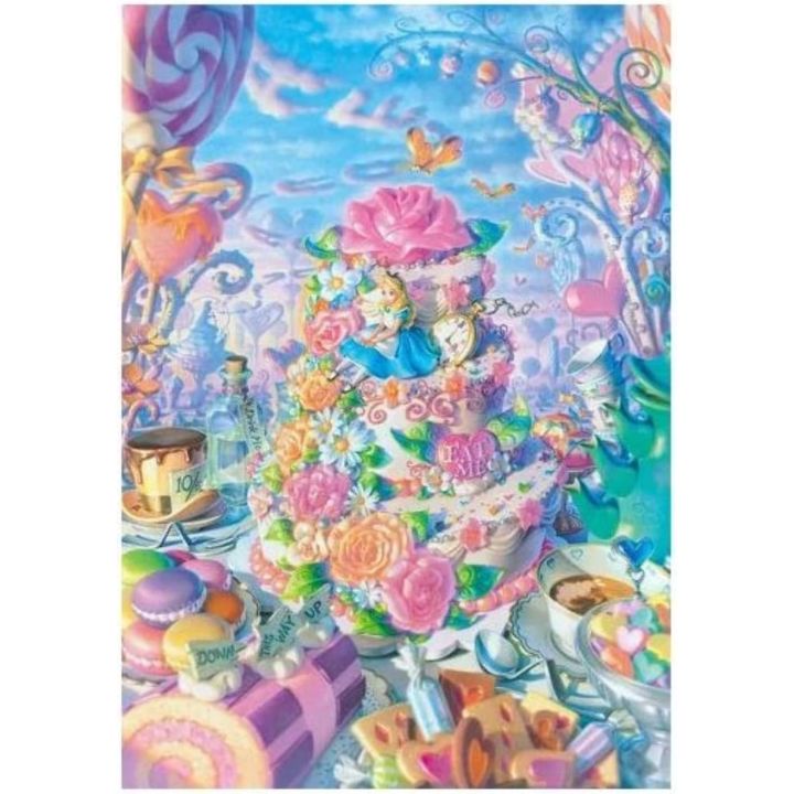 TENYO Disney – Pure White 500-Piece Jigsaw Puzzle Alice in Sweetsland (Japanese Edition)