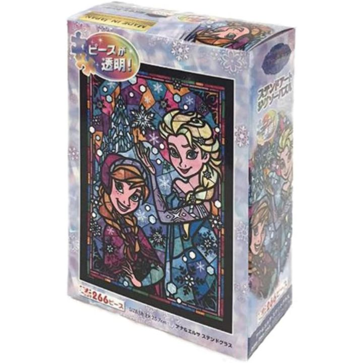 TENYO Disney – Frozen Anna & Elsa Stained Glass 266-Piece Jigsaw Puzzle (Gyutto Series, Japanese Edition)