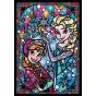 TENYO Disney – Frozen Anna & Elsa Stained Glass 266-Piece Jigsaw Puzzle (Gyutto Series, Japanese Edition)