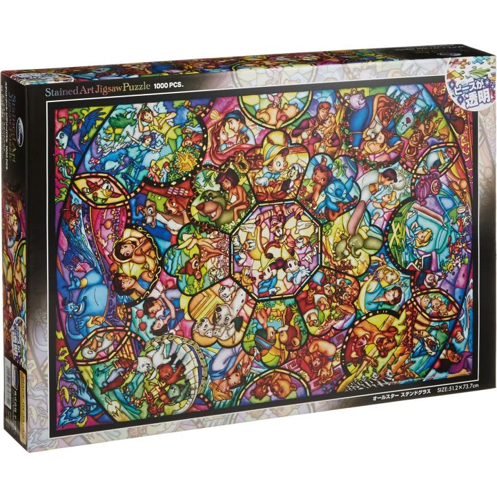 TENYO Disney – All-Star Stained Glass 1000-Piece Jigsaw Puzzle (Stained Art Series, Japanese Import)