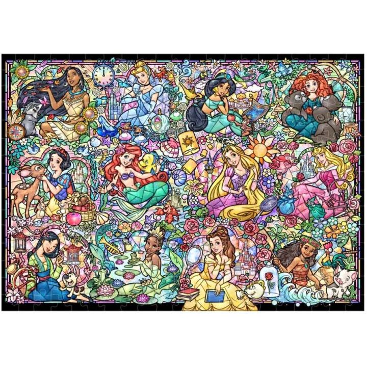 TENYO 300-Piece Disney Princess Collection Stained Glass Jigsaw Puzzle (30.5x43cm)
