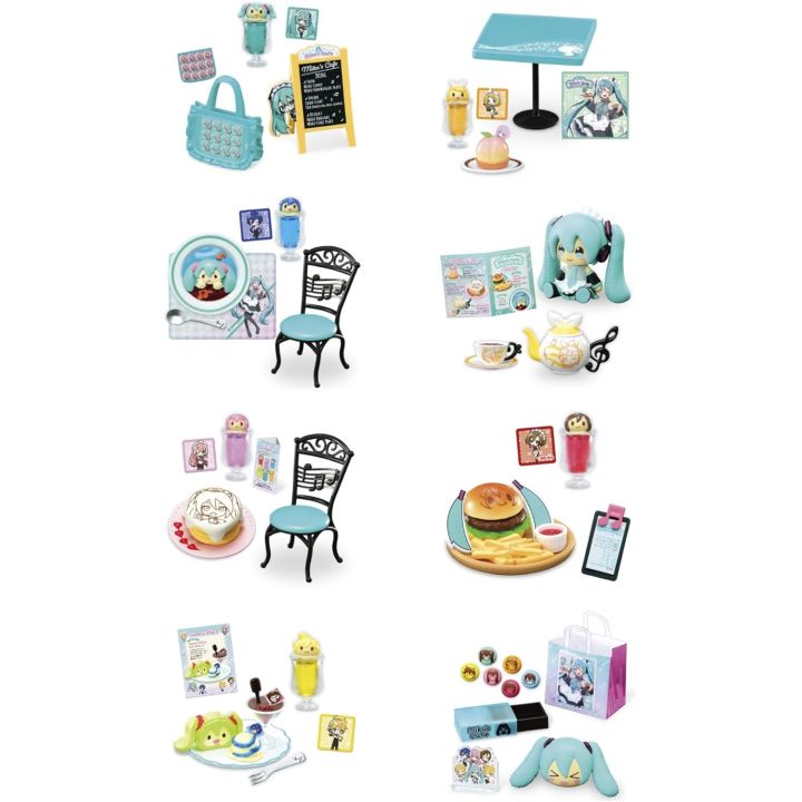 RE-MENT Hatsune Miku "Miku's Cafe" Mini Diorama Figure Box – 1 BOX (8 pcs)