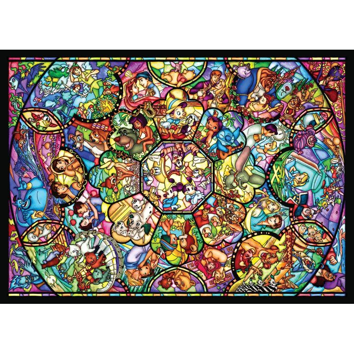 TENYO Disney All-Star Stained Glass Hologram Jigsaw Puzzle (500 Pieces / 35×49cm)