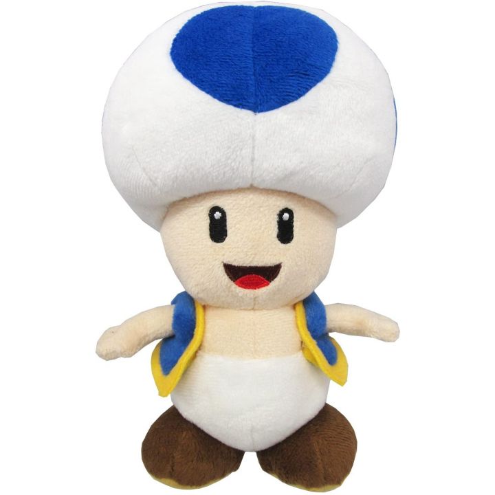 Sanei Super Mario All Star Collection AC31 Blue Toad 8" Plush,Small