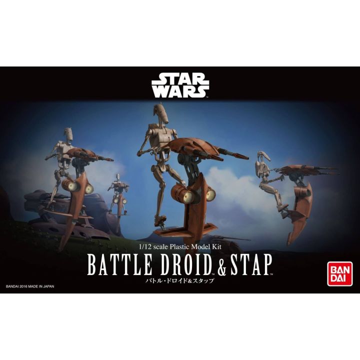 BANDAI Star Wars Battle Droid & Stap Plastic Model Kit