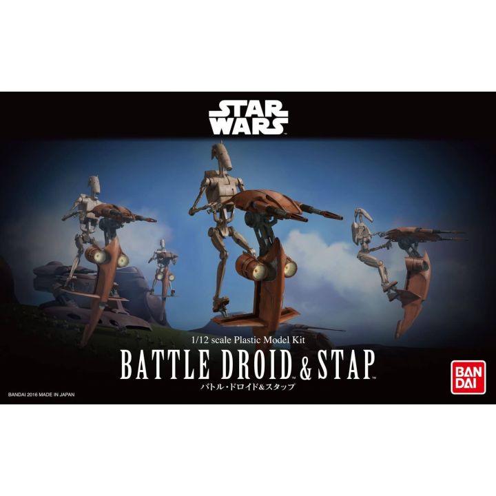 BANDAI Star Wars Battle Droid & Stap Plastikmodellbausatz