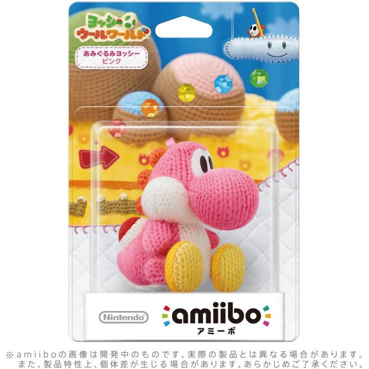 NINTENDO Amiibo - Yoshi de laine rose (Yoshi's Woolly World)