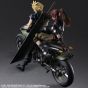 SQUARE ENIX - Final Fantasy VII REMAKE Play Arts Kai - Set de figurines de Jessie & Cloud & leur moto