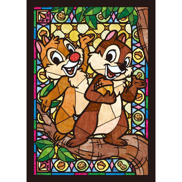 TENYO - DISNEY Chip & Dale - 266 Piece Stained Glass Jigsaw Puzzle DSG-266-749