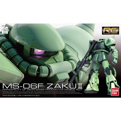 Figura del modelo Zaku II de BANDAI Mobile Suite Gundam - RG MS-06F de grado real