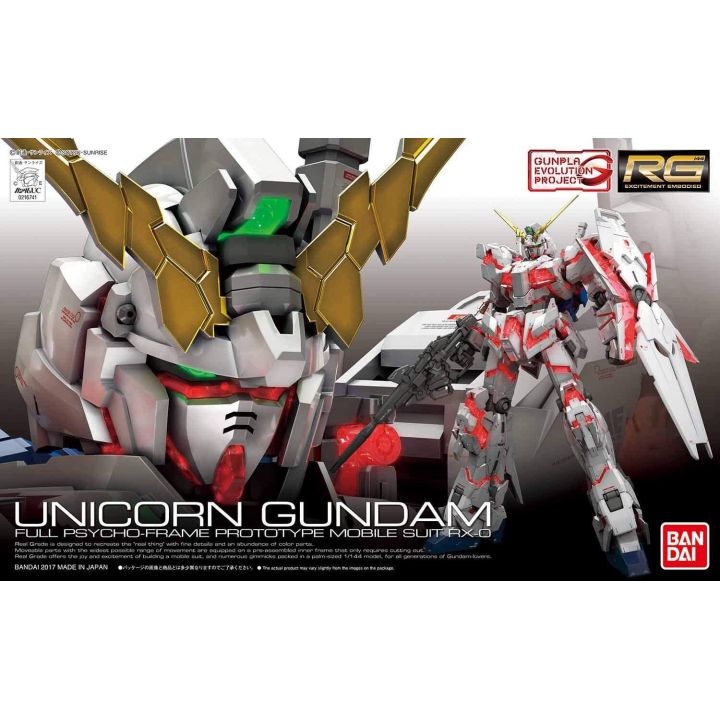 1/144 RG RX-0 Unicorn Gundam Full Psycho-Frame Protoype by Bandai Japan Imported