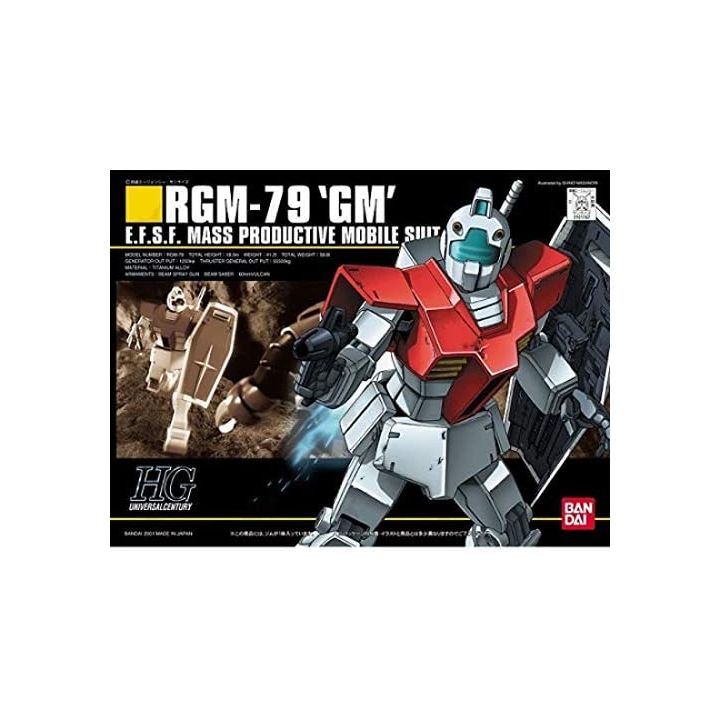 BANDAI Mobile Suit Gundam - Alta qualità HGUC RGM-79 GM Model Kit Figura