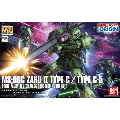 BANDAI HG Mobile Suit Gundam THE ORIGIN - High Grade Zaku II C type / C-5 type Model Kit Figure