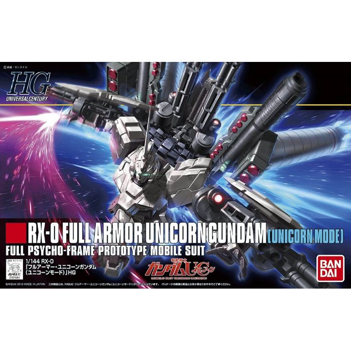 BANDAI Mobile Suit Gundam UC - High Grade RX-0 Full Armor Unicorn Gundam Unicorn Mode Model Kit Figure