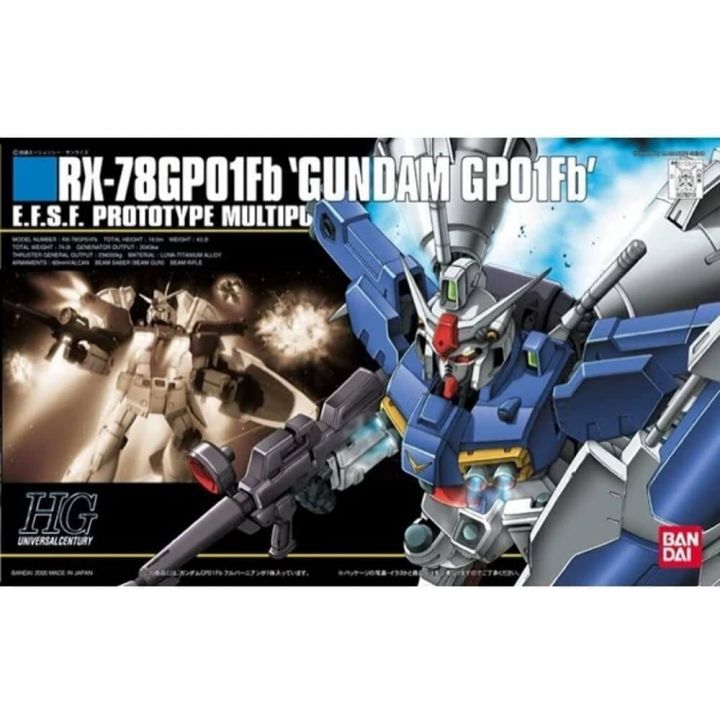 BANDAI Mobile Suit Gundam 0083 Stardust Memory - High Grade Gundam GP-01Fb Full Bernian Model Kit Figur