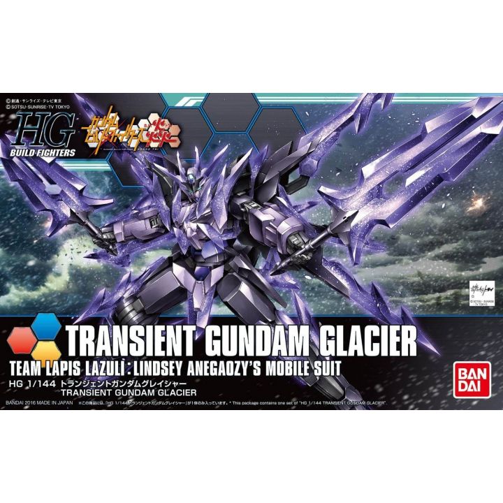 BANDAI Gundam Build Fighters Try - High Grade Transient Gundam Glacier Model Kit Figure