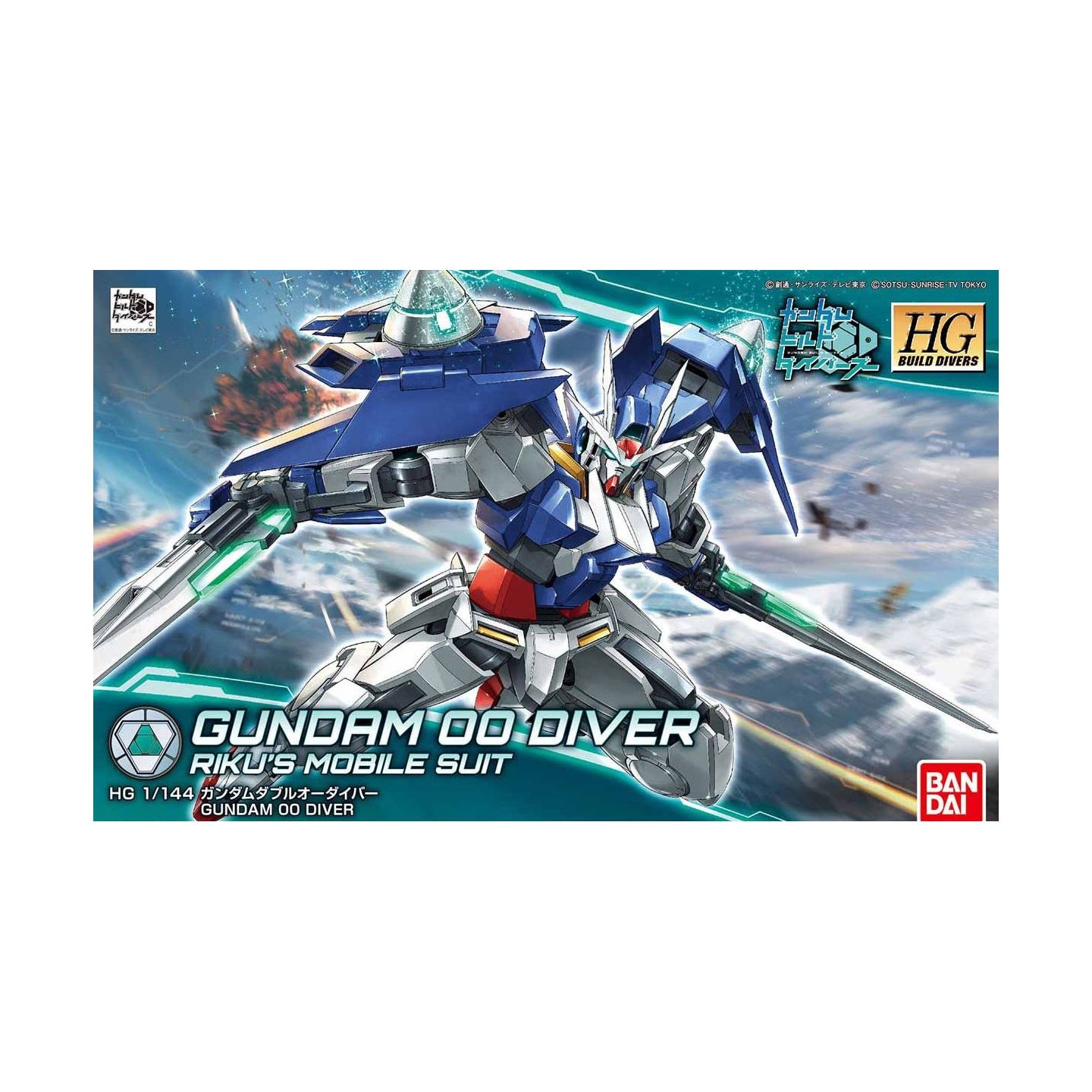 BANDAI Gundam Build Divers - High Grade Gundam 00 Diver Model Kit Figure