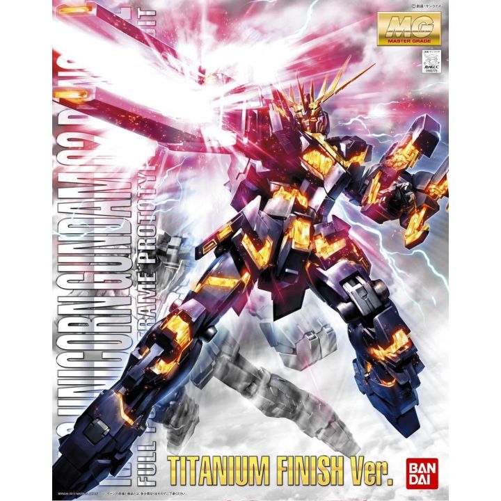 BANDAI MG Mobile Suit Gundam UC - Master Grade Unicorn Gundam Unit 2 Banshee Titanium Finish Ver. Model Kit Figure