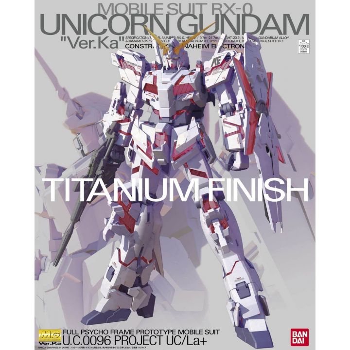 BANDAI MG Mobile Suit Gundam UC - Master Grade Unicorn Gundam Ver.Ka Titanium Finish Model Kit Figure