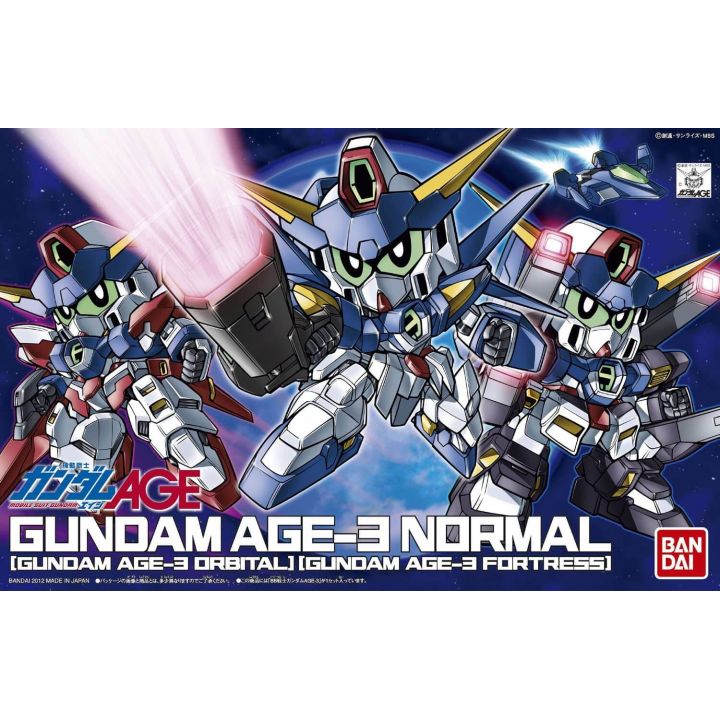 BANDAI SD Gundam BB Warrior Gundam AGE - Super deformed Gundam AGE-3 (Normal Fortress Orbital) Model Kit Figure